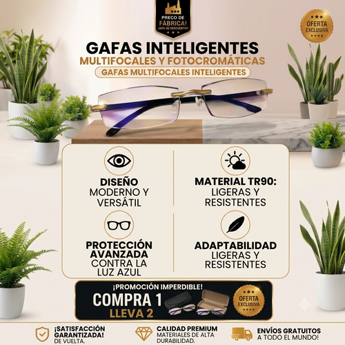 UN SOLO PAR DE GAFAS PARA TODO MOMENTO [COMPRA UNA Y RECIBE DOS + ESTUCHE Y PAÑO DE LIMPIEZA GRATIS]